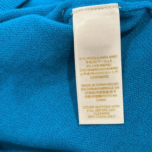 Kate Spade Corinne Cardigan Teal Button-Up Women's Sweater - Picture 7 of 8